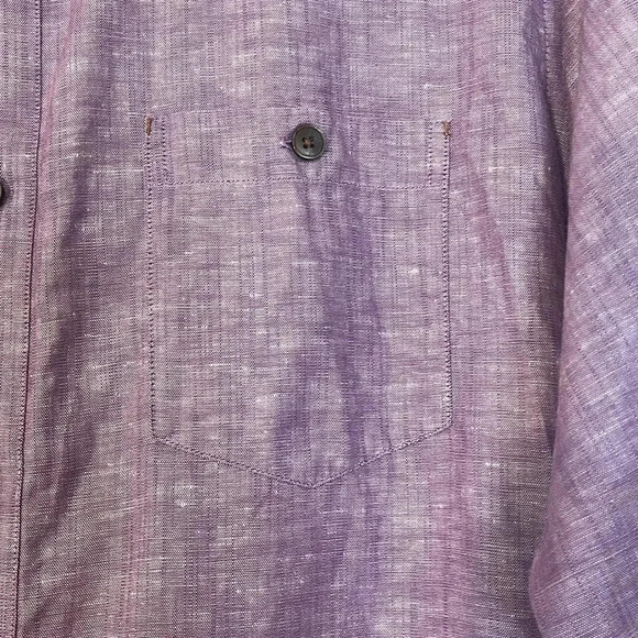 Ted Baker London | Linen & Cotton button down long sleeve shirt Men’s size 5 XL - Picture 3 of 10